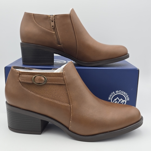 White Mountain Shoes - NIB White Mountain Cuisine Shooties/Booties, Brown, Women's 9.5M